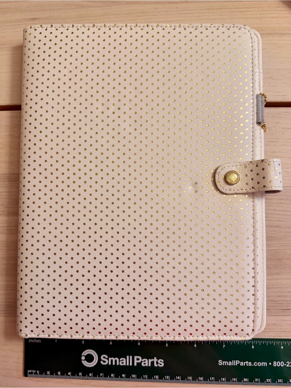 Webster's Pages Gold Polka Dot Crush A4 Faux Leather Planner Cover 8"X10"